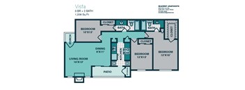 3 Bed 2 Bath C1 - 1209sqft - VISTA at Seacrest Apartments, Garland, Texas
