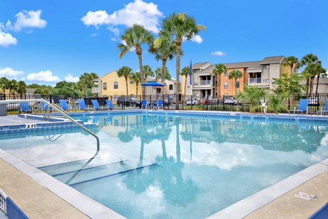 A large swimming pool at Village Park, Orlando