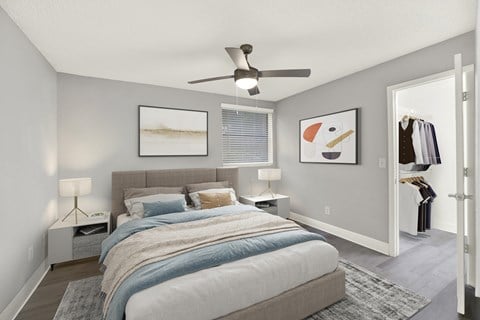 Bedroom With Ceiling Fan at Village Park, Orlando, FL