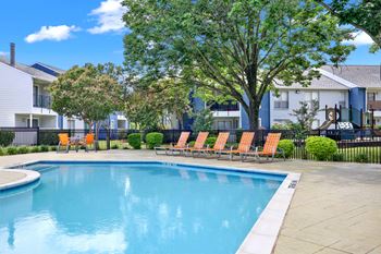 Pool With Sundecks at Seacrest Apartments, Garland, TX