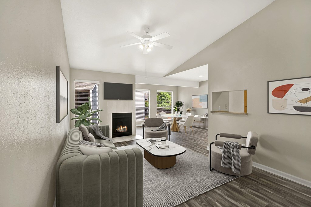 Modern Living Room at Seacrest Apartments, Garland, TX