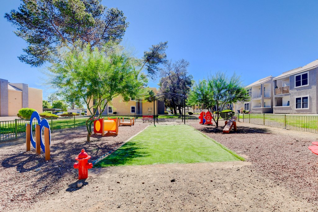 Pet park with trees at Citrus Apartments, Las Vegas, Nevada, 89101