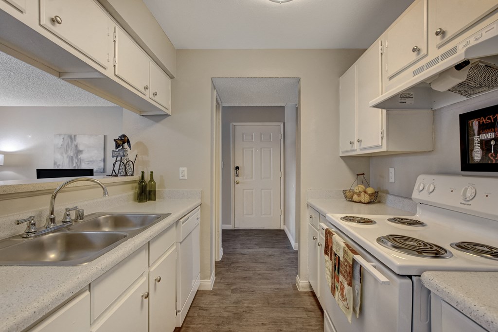 kitchen with white cabinets at Citrus Apartments, Las Vegas, Nevada, 89101