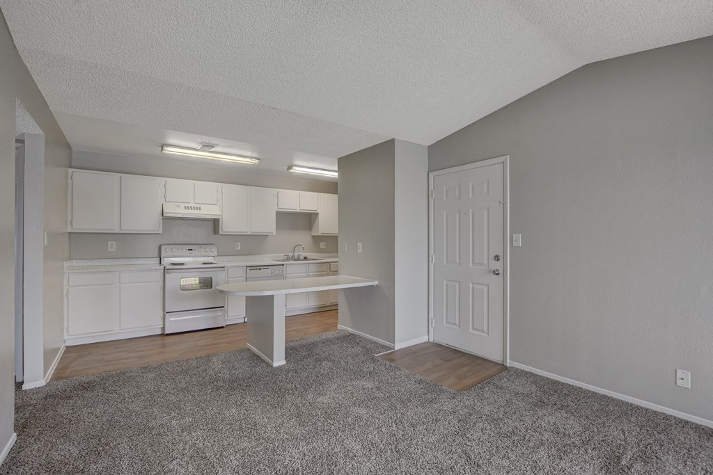 living room with kitchen at Citrus Apartments, Las Vegas, NV, 89101