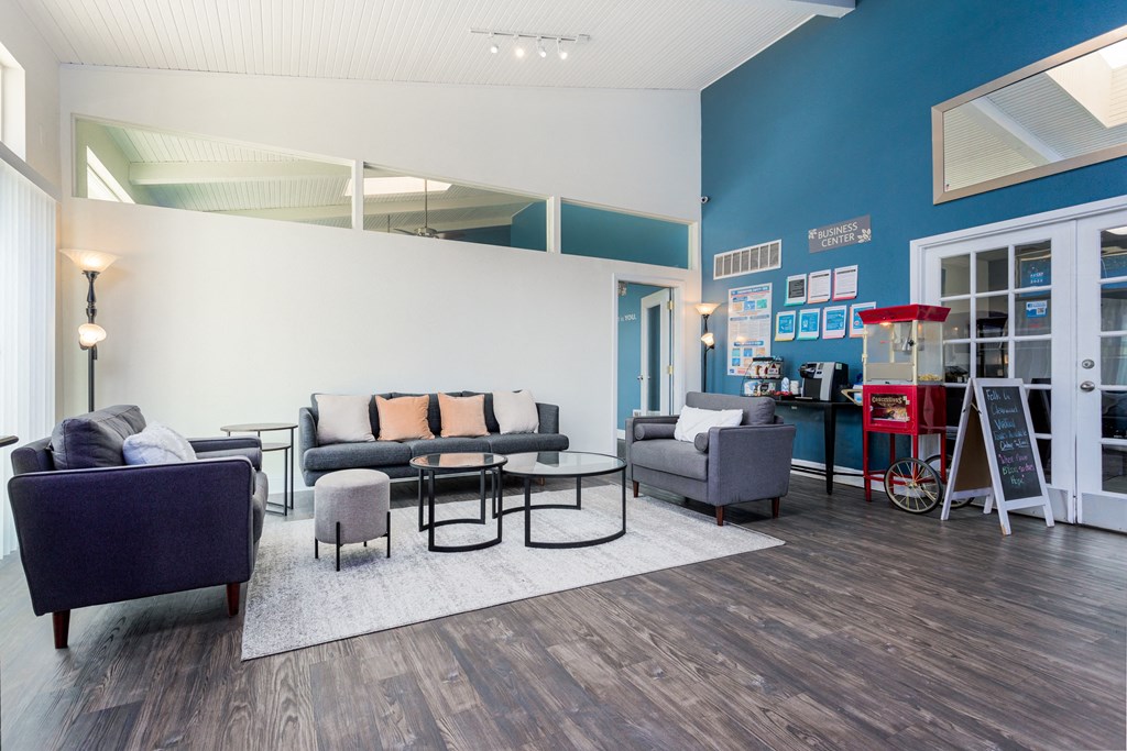 Brightly Decorated Leasing Office at Falls on Clearwood Apartments, Richardson, TX