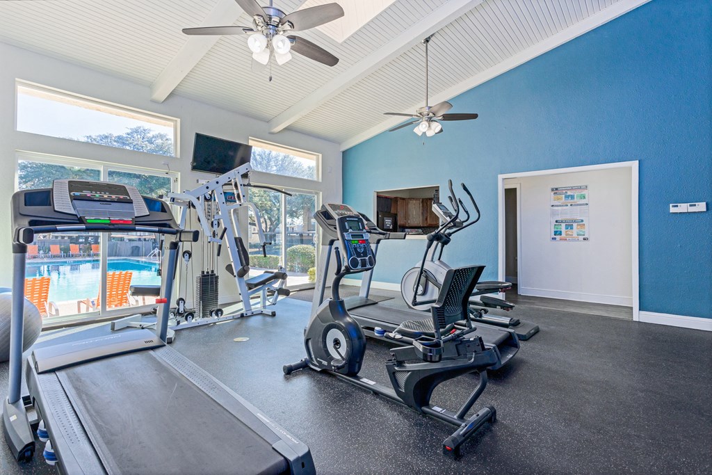 Fitness Center With Updated Equipment at Falls on Clearwood Apartments, Richardson, TX, Texas