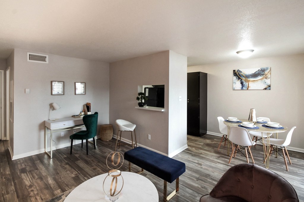 Living Room Come Kitchen View at Seacrest Apartments, Garland, TX