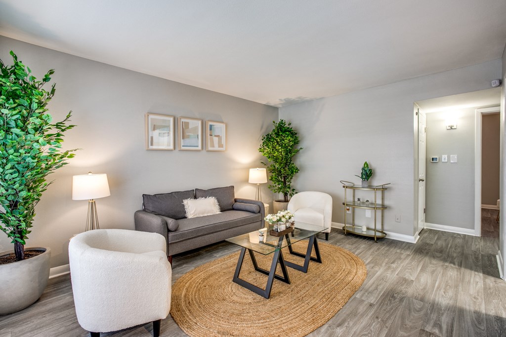 Modern Living Room at Bellaire Oaks Apartments, Houston