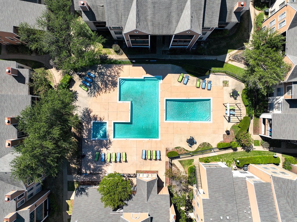 Aerial View Of Community at Seacrest Apartments, Garland, Texas