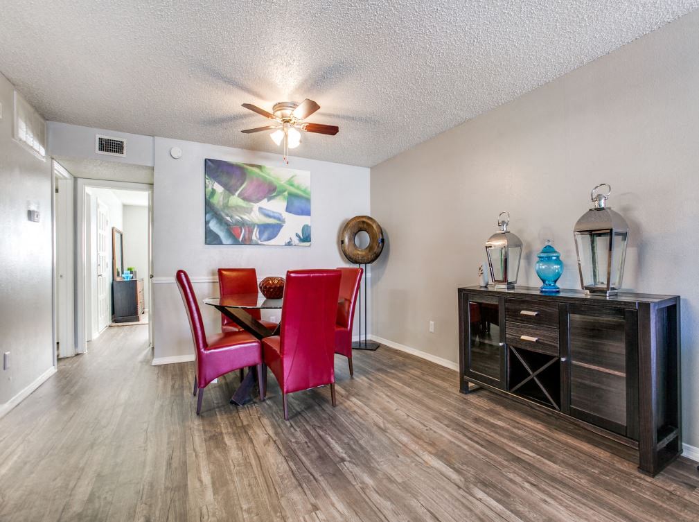 Spacious Dining Area at Falls on Clearwood Apartments, Richardson, Texas