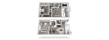 a stylized floor plan of 2103 sq feet with a bedroom and living