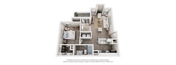 a 3d floor plan of a bedroom