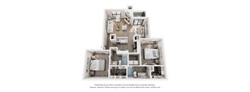 a 3d floor plan of a house