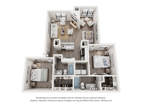 a 3d floor plan of a home