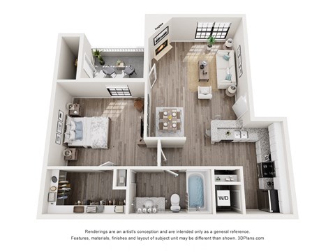 a 2 bedroom floor plan with a bathroom and a bedroom