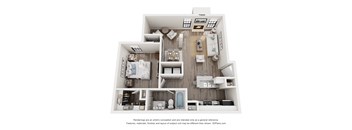 a 3d floor plan of a bedroom