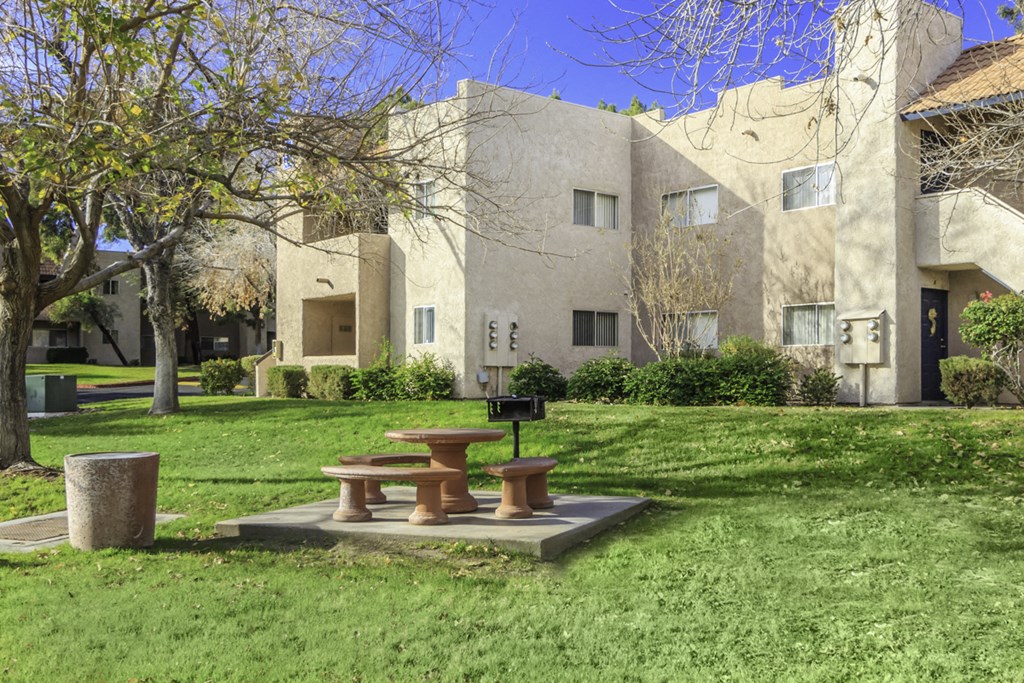 common area with relaxing area at Desert Bay Apartments, Laughlin, Nevada