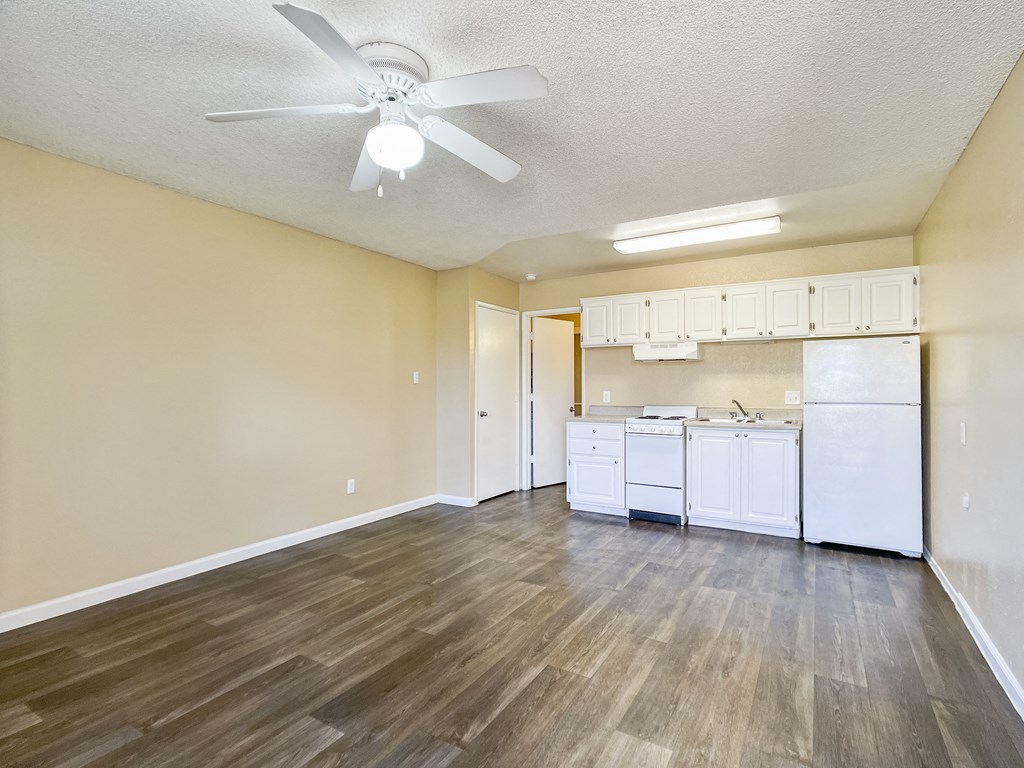 Living room with kitchen at Valencia Park, Phoenix