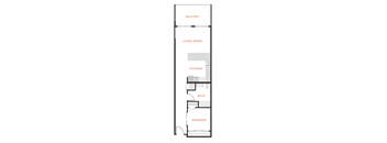 A floor plan of a house with labeled rooms.
