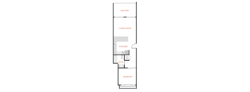 A diagram of a house with labeled rooms.