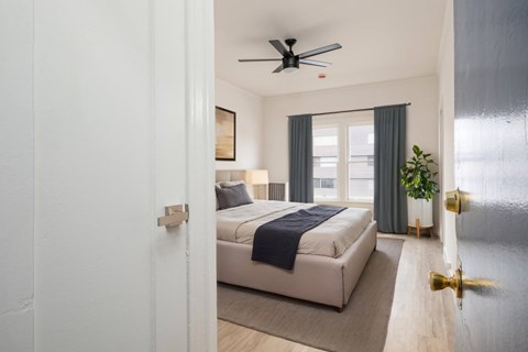 Bedroom area at Westmore Manor Apartments, Los Angeles, California