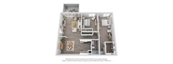 2 bedroom floor plan at Summerlin Meadows, Las Vegas, Nevada