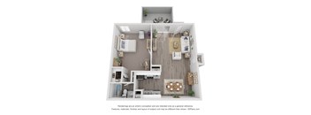 1 bedroom layout at Summerlin Meadows, Nevada