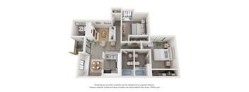 Beach Floor Plan at Desert Vistas Apartments, Las Vegas, Nevada, 89142