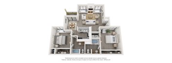 Coral Floor Plan at Desert Vistas Apartments, Las Vegas, Nevada, 89142
