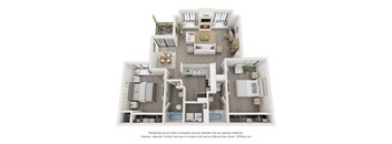 Isle Floor Plan at Desert Vistas Apartments, Las Vegas, Nevada, 89142