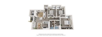 Reef Floor Plan at Desert Vistas Apartments, Las Vegas, Nevada, 89142
