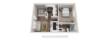 A1 Floor Plan at Bellaire Oaks Apartments, Texas, 77096