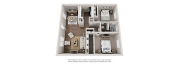 B1 Floor Plan at Bellaire Oaks Apartments, Texas