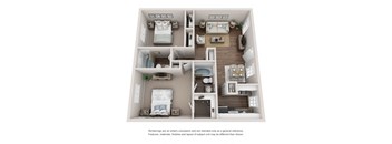 B5 Floor Plan at Bellaire Oaks Apartments, Texas, 77096