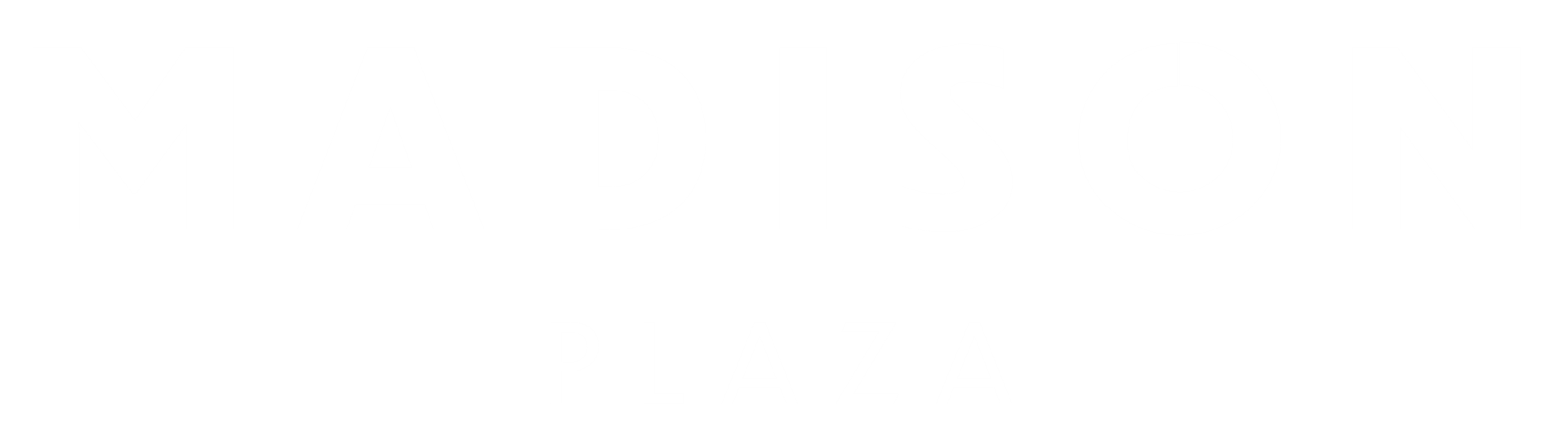 A black and white image with the words "MADISON PLAZA" written on it.