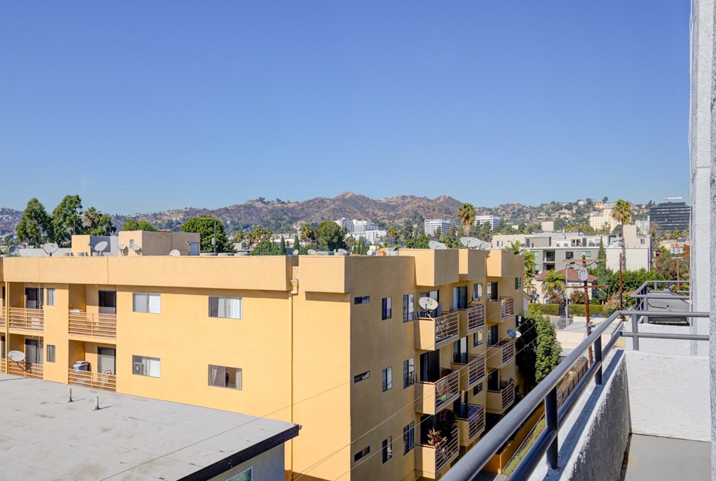 the view from the roof of a building in the city