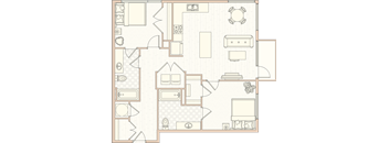B1-A - 2 Bed 2 Bath