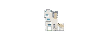 a floor plan of a house with furniture on it