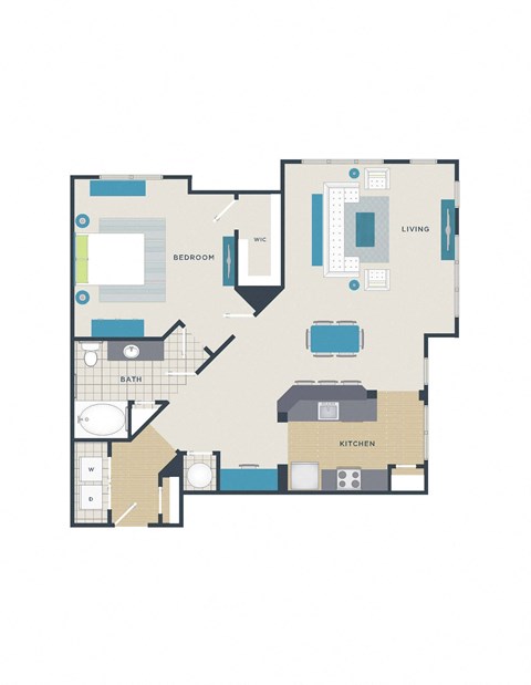 a floor plan of a house with furniture and a staircase