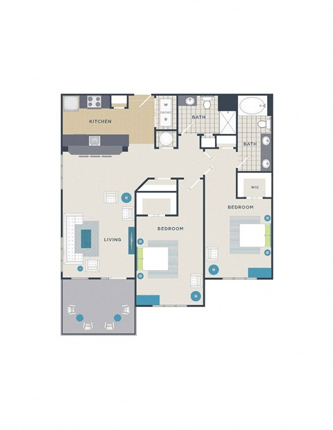 2 bedroom floor plan