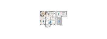 a floor plan of two different floor plans with different