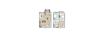 a floor plan of two different floors of a house