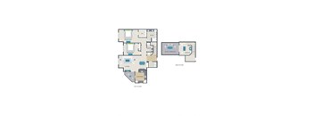 two floor plan of a home with bedroom and living room