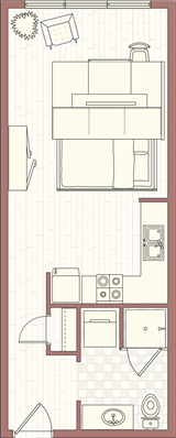 Studio apartment at Forge At Raleigh Iron Works Apartments in Raleigh