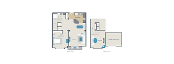 a floor plan of two apartments with different floor plans  townhouse floor plans