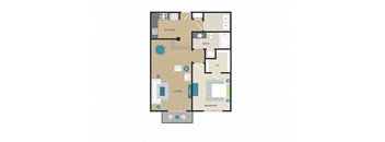 a floor plan of a home with a bedroom and a living room