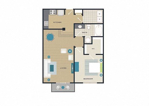 a floor plan of a home with a bedroom and a living room
