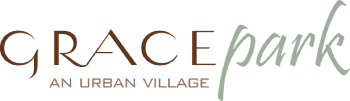 The image displays the name "Grace Park" in a stylized font, with the tagline "An Urban Village" beneath it.