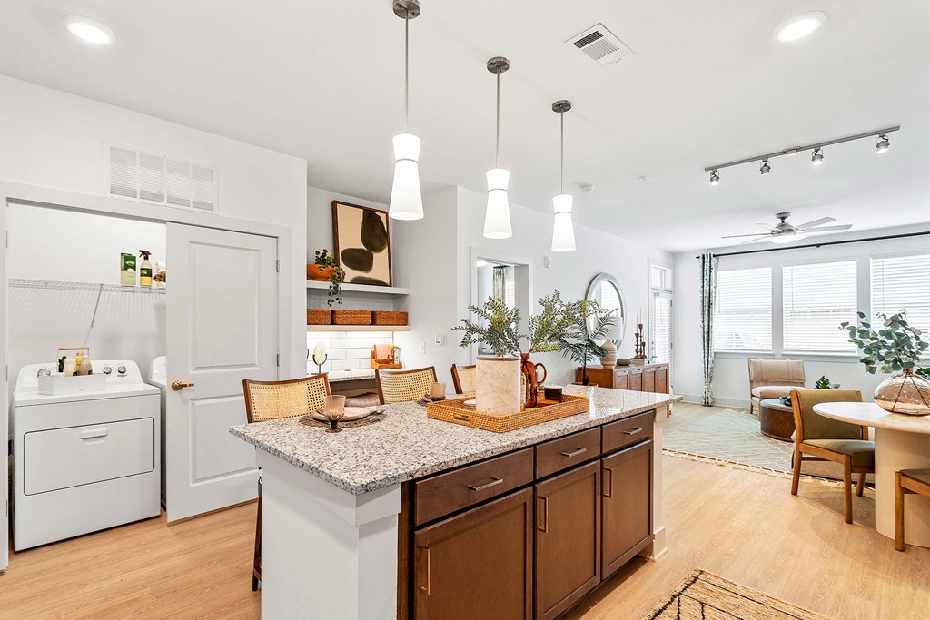 Island with Pendant Lighting View 2