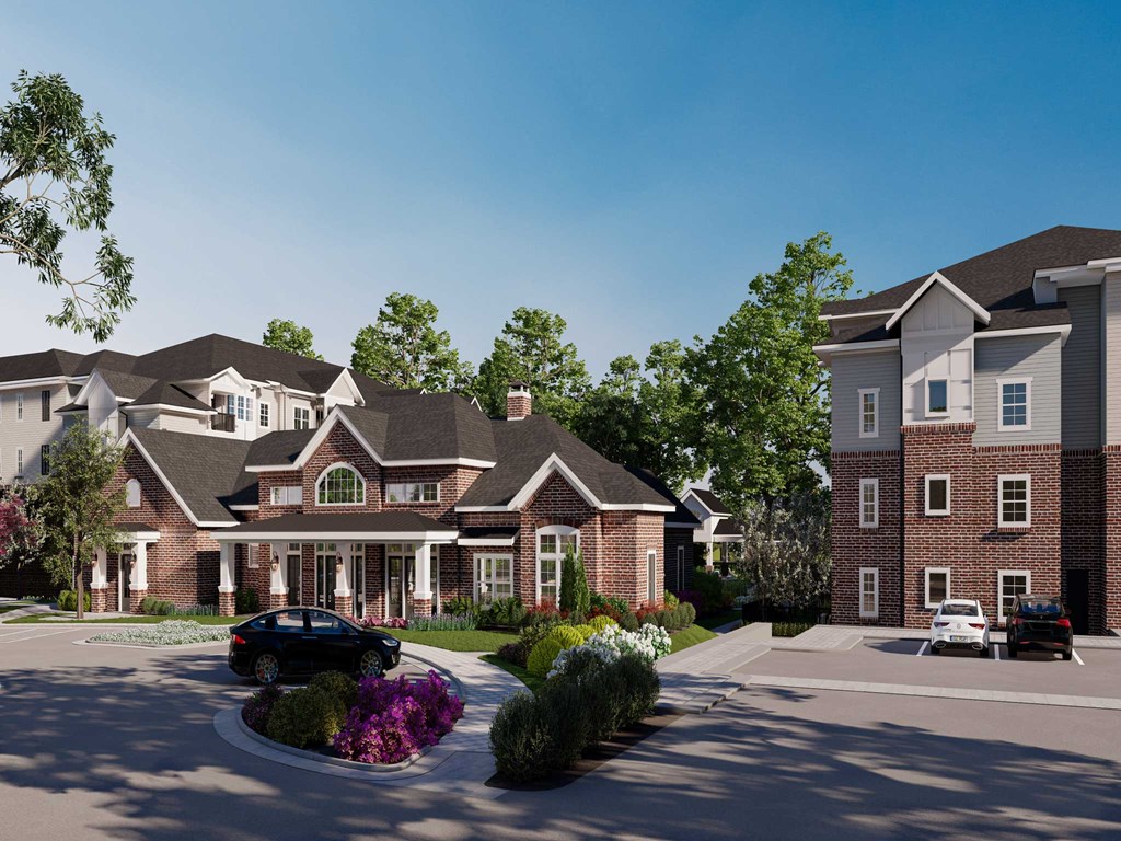 front drive with buildings